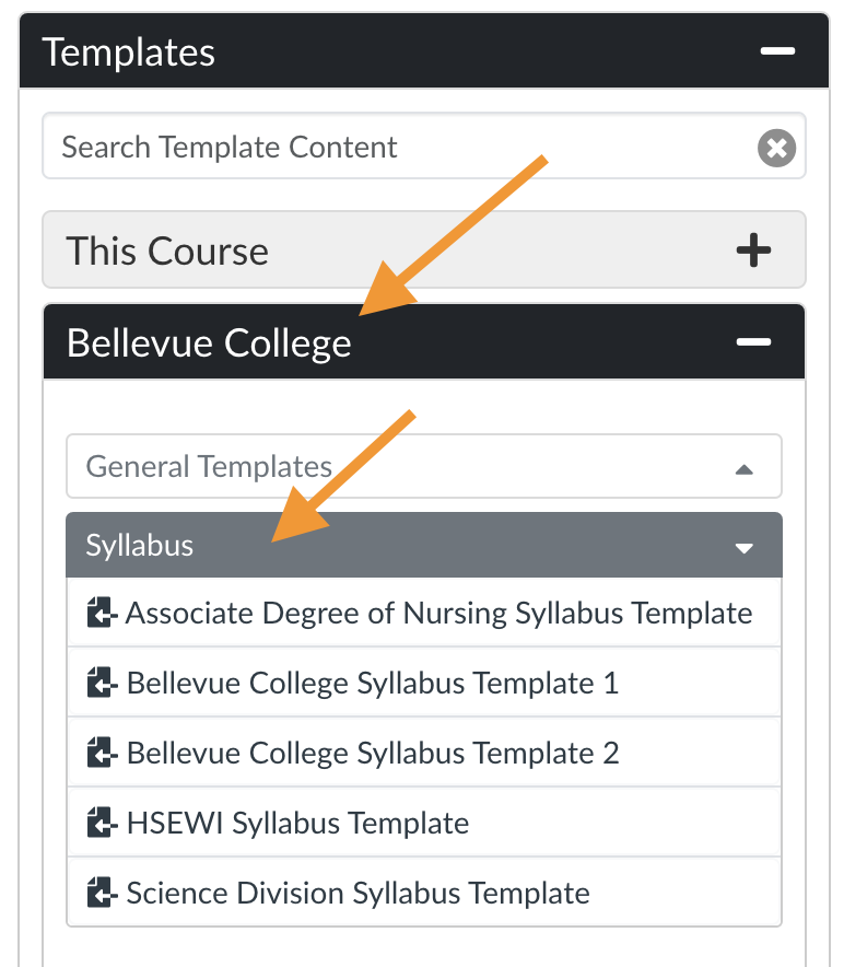 Template interface in DesignPLUS